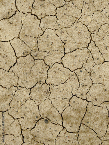Dry cracked soil on summer in india stock photo