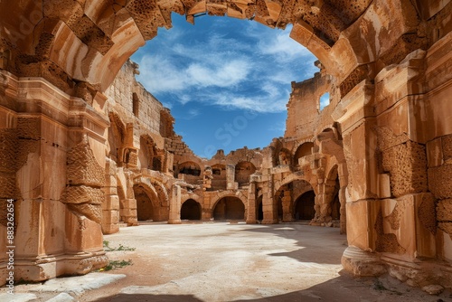 Archway at Hassan II mosque - Casablanca. Beautiful simple AI generated image in 4K, unique.
