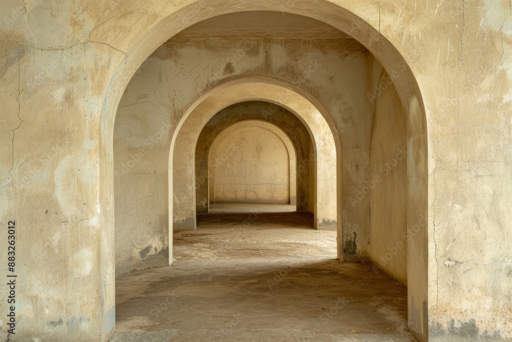 Mamluk era arched stones tunnel leading to Al-Muayyad Bimaristan (ancient hospital), Darb El Labbana district, Cairo, Egypt. Beautiful simple AI generated image in 4K, unique. Mamluk era arched stones tunnel leading to Al-Muayyad Bimaristan (ancient hospital), Darb El Labbana district, Cairo, Egypt. Beautiful simple AI generated image in 4K, unique.