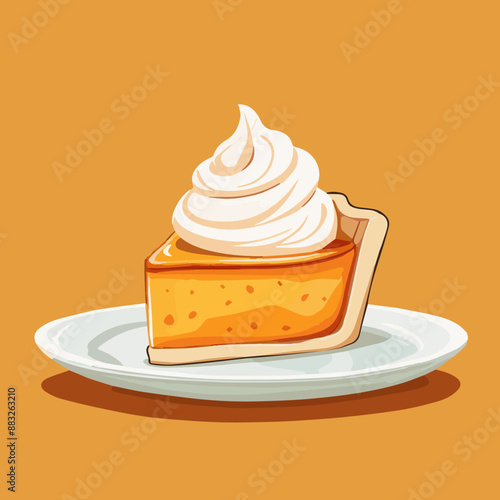 Cute Cartoon Pumpkin Pie Icon