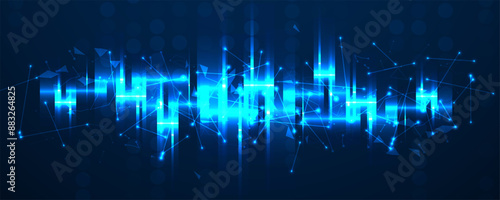 Neural network concept. Connected cells with links. High technology process. Abstract futuristic background. Vector art.