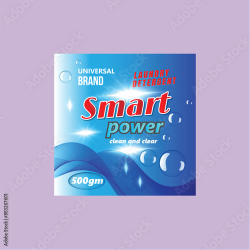 cleaner detergent powder label, cleaning product label, super clean laundry detergent, Laundry detergent product label template. Best for label production, packaging and advertising design	
