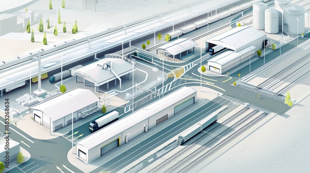 A city with a train station and a bus station A city with a train station and a bus station
