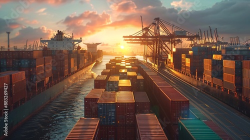 Wallpaper Mural terminal port at sunset Torontodigital.ca