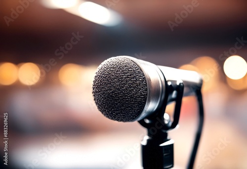 stage microphone olated classic white photo