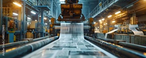 Large Scale Printing Press Facility Rapidly Producing Newspapers Books and Magazines in an Industrial Manufacturing Setting