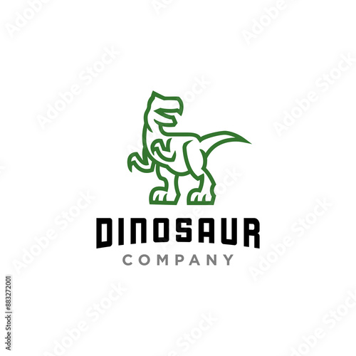 dinosaur t-rex tyrannosaurus simple line icon logo vector design, modern animal logo pictogram design