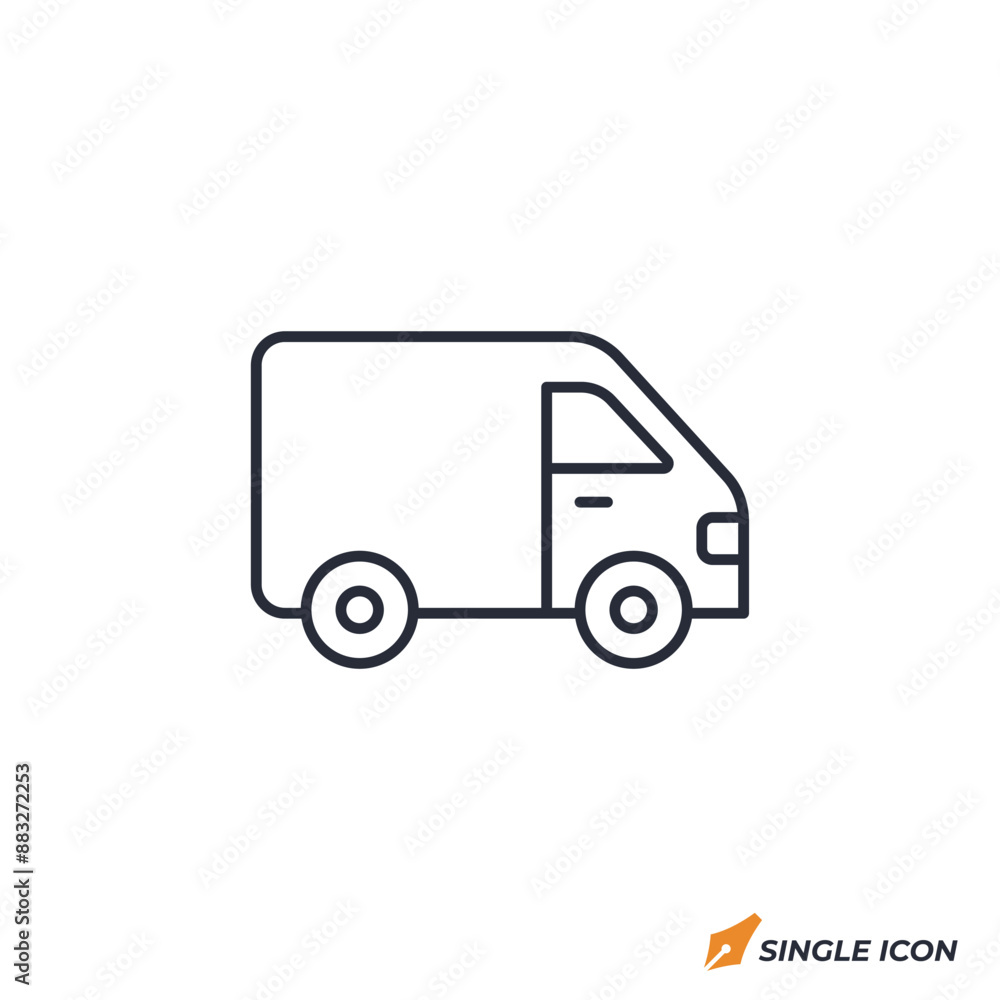 Delivery Van icon vector illustration. Delivery Van symbol isolated on white background. Delivery Van icon vector illustration. Delivery Van symbol isolated on white background.