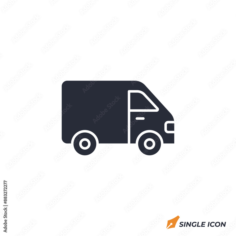Delivery Van icon vector illustration. Delivery Van symbol isolated on white background. Delivery Van icon vector illustration. Delivery Van symbol isolated on white background.