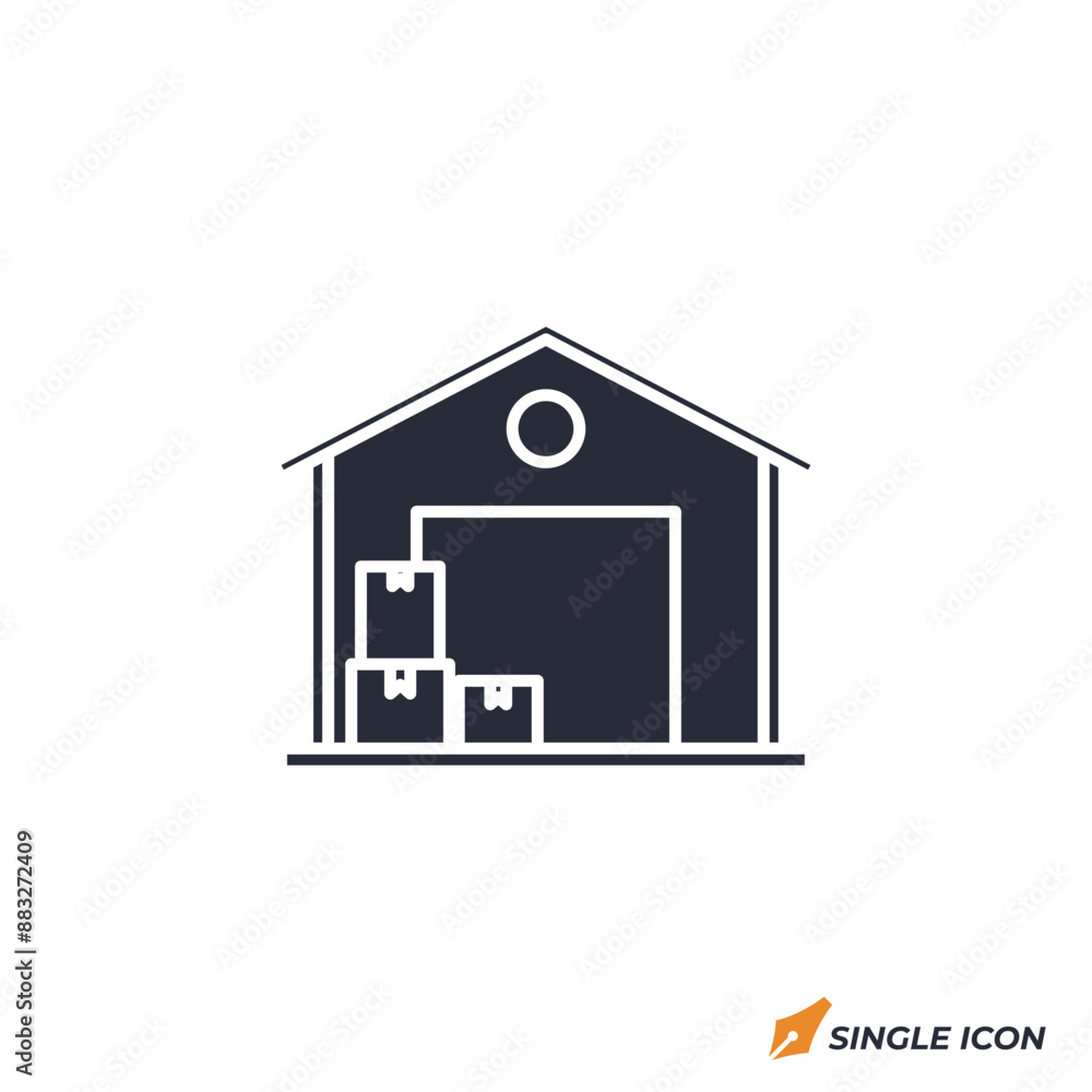 Warehouse icon vector illustration. Warehouse symbol isolated on white background. Warehouse icon vector illustration. Warehouse symbol isolated on white background.