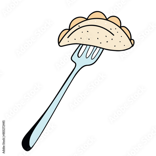 Dumpling Vector Isolated. Dumpling Icon