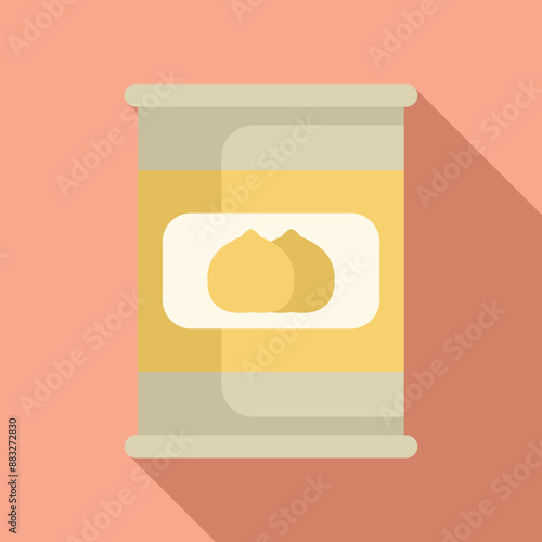 Aluminum can with figs preserves is standing on pink background