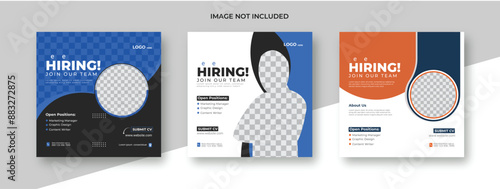 We are hiring job vacancy Flyer social media post banner design template. We are hiring job vacancy square web banner design..