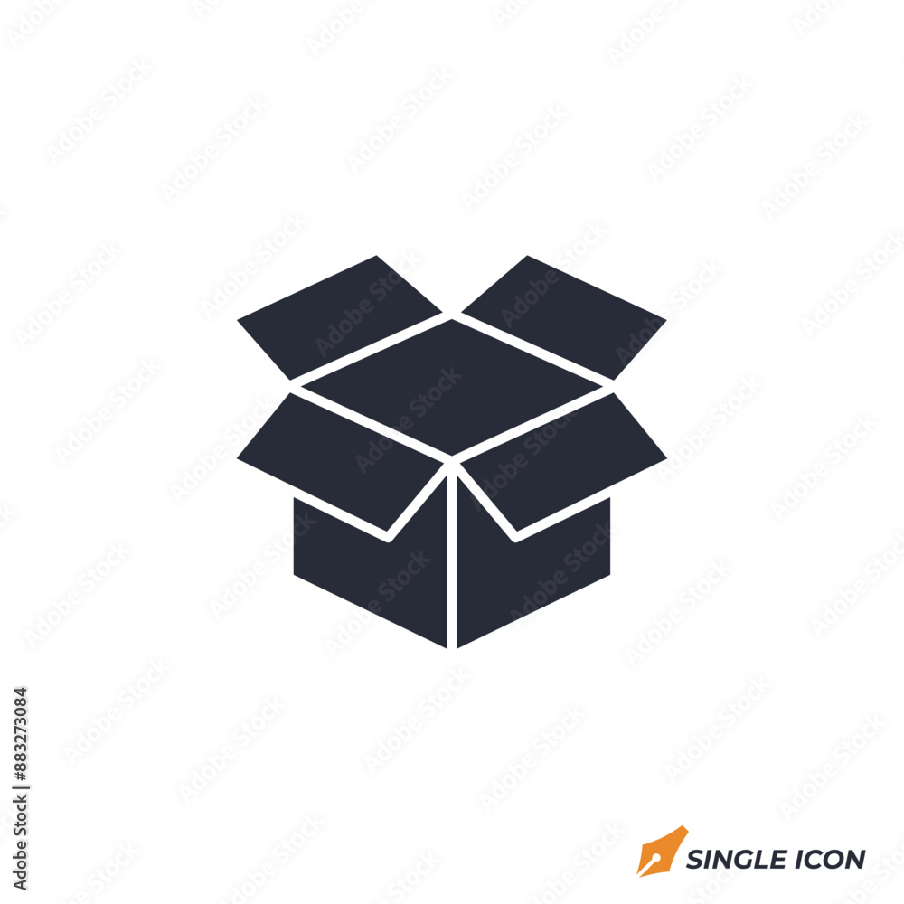 Open Package icon vector illustration. Open Package symbol isolated on white background Open Package icon vector illustration. Open Package symbol isolated on white background
