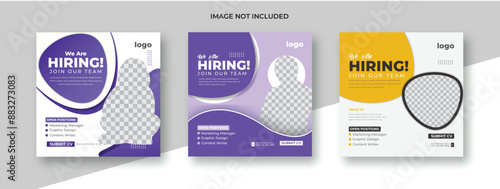 We are hiring job vacancy Flyer social media post banner design template. We are hiring job vacancy square web banner design..