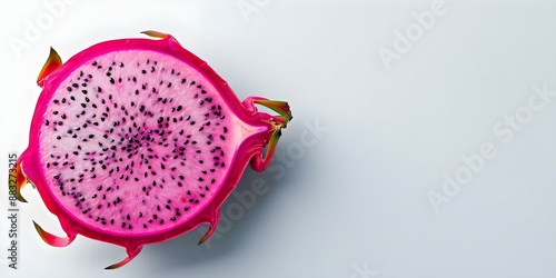 Half slice of dragonfruit isolated on white background a fruit from cactus. Concept I can help identify and provide information about the fruit,