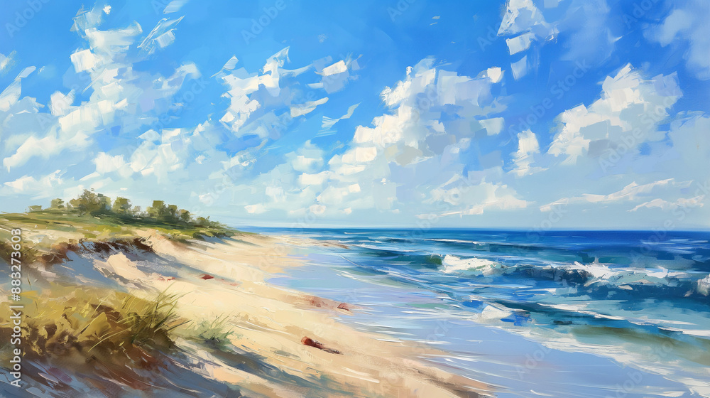 Obraz premium Painting with seascape in the summer