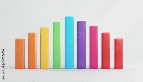 Free Download a Bar Graph, Marketing Element, 3D clay style, isolated on white background - GFXLoad