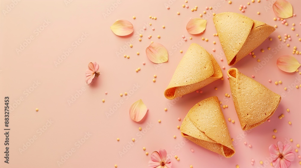 fortune cookies sandwich background with copy space fortune cookies sandwich background with copy space
