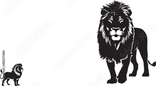 a male lion silhouette vector art illustration
