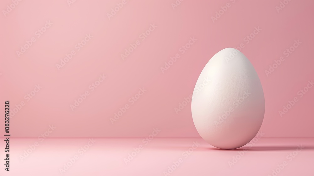 Fototapeta premium A softly colored background with a retro-styled egg, positioned elegantly on the right side, high-resolution photo, realistic photo, cinematography, hyper realistic