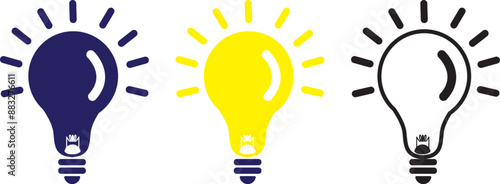 New idea concept. Light Bulb shining. The inscription idea shines in a light bulb.