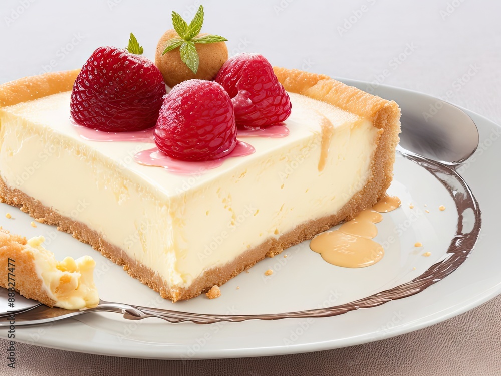 Indulging in Creamy Cheesecake Bliss, generative AI Indulging in Creamy Cheesecake Bliss, generative AI