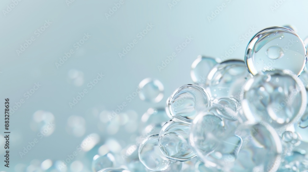 A close up of many small, clear spheres A close up of many small, clear spheres
