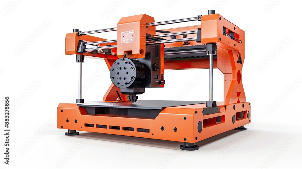 3d printing machine on white background. 3D printer. 3d printing machine on white background. 3D printer.