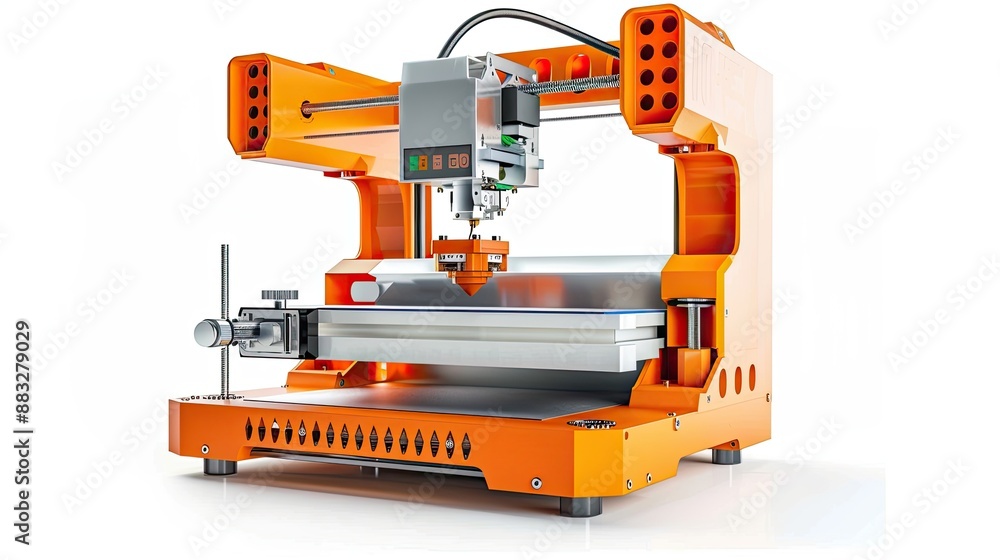 3d printing machine on white background. 3D printer. 3d printing machine on white background. 3D printer.