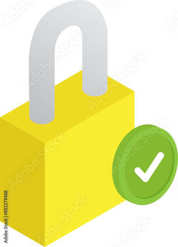 lock security isomatric symbol illustration design