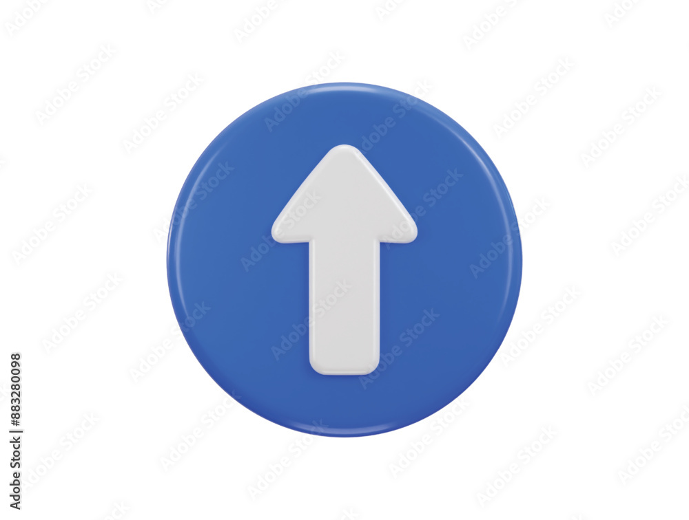 Up arrow icon with circle button icon 3d rendering vector illustration Up arrow icon with circle button icon 3d rendering vector illustration
