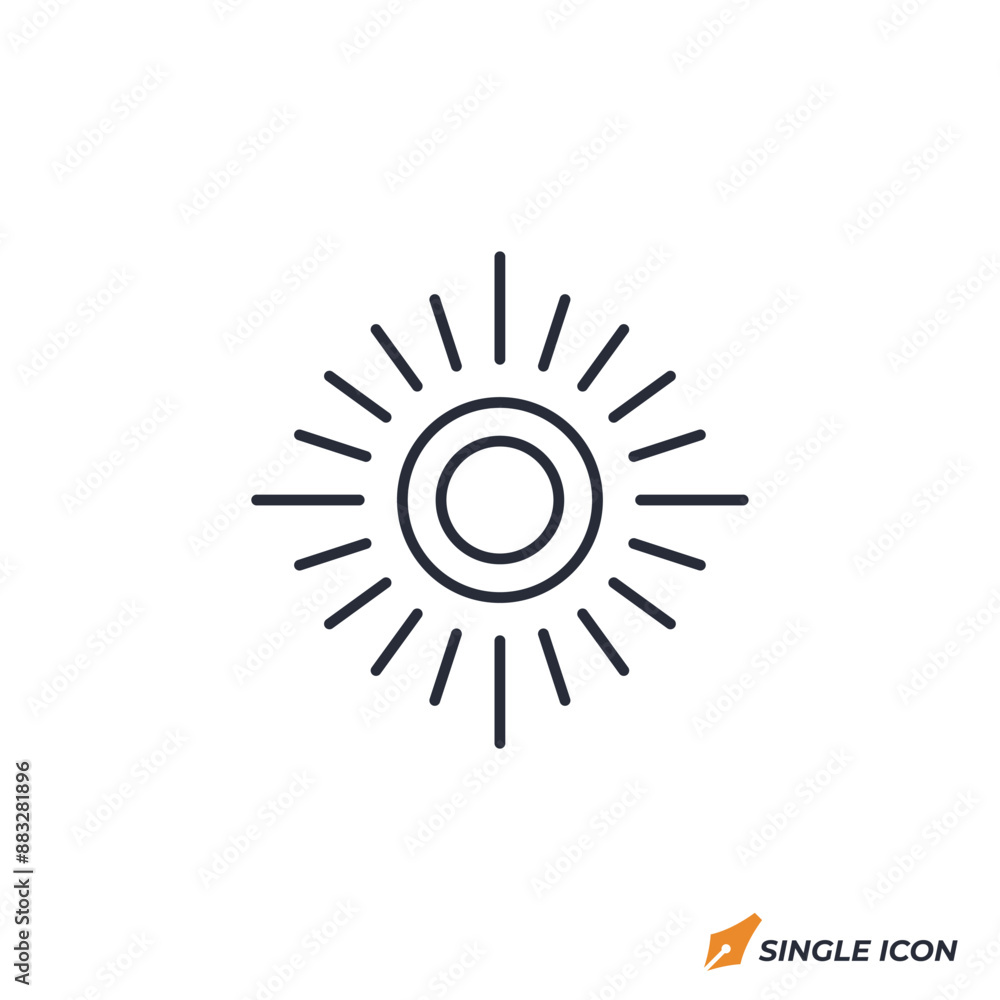 Sun icon vector illustration. Sun symbol isolated on white background. Sun icon vector illustration. Sun symbol isolated on white background.