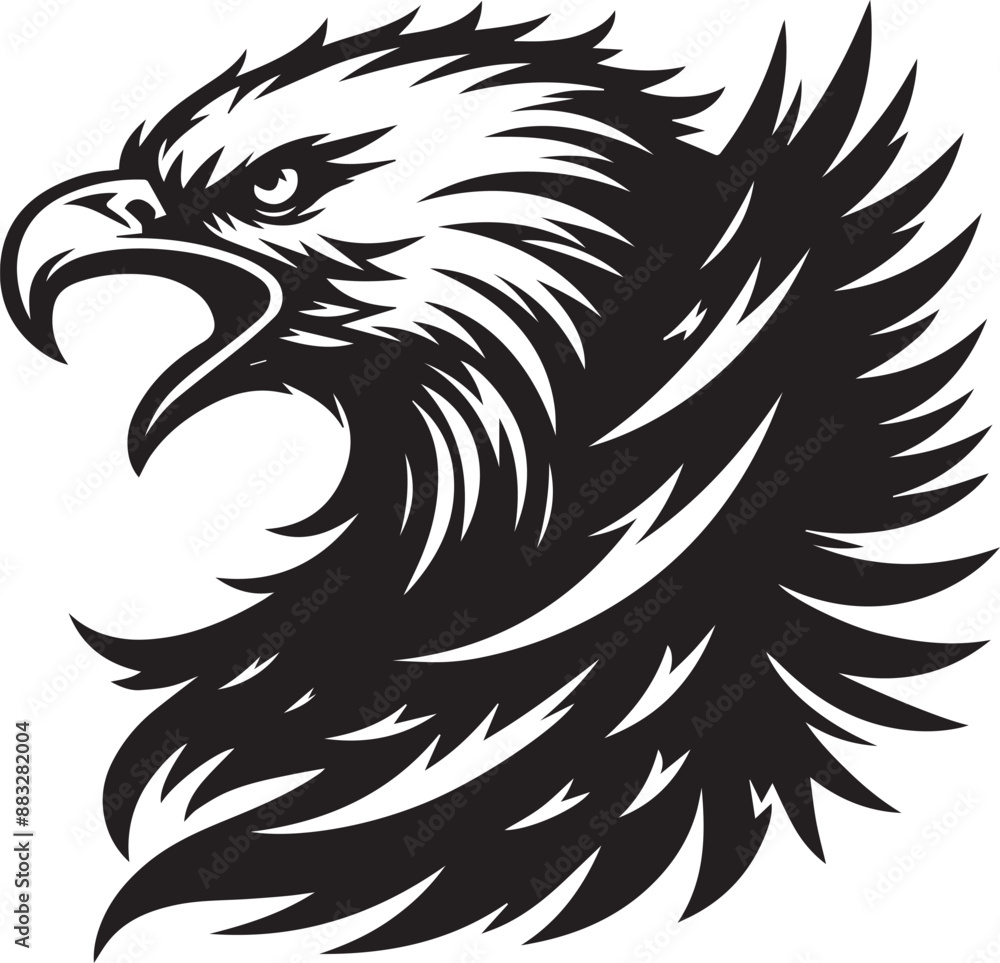 Obraz premium BLACK EAGLE VECTOR ILLUSTRATION