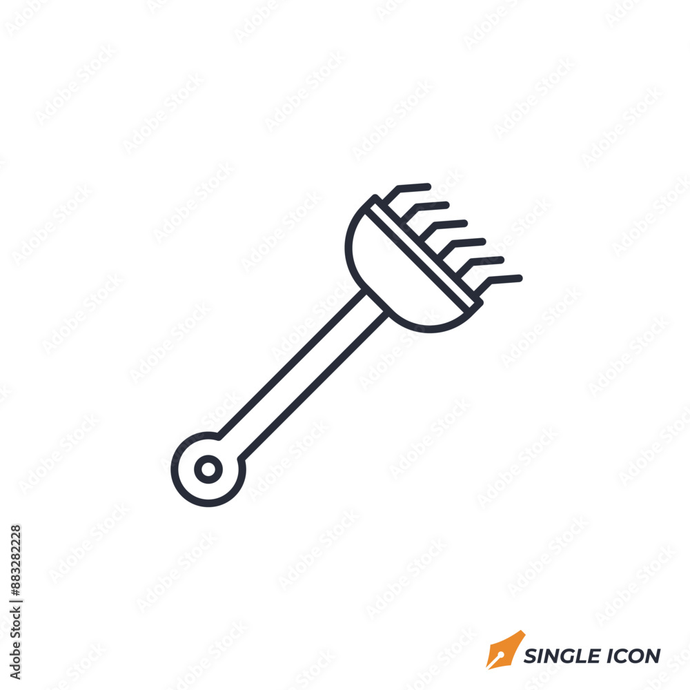 Rake icon vector illustration. Rake symbol isolated on white background Rake icon vector illustration. Rake symbol isolated on white background
