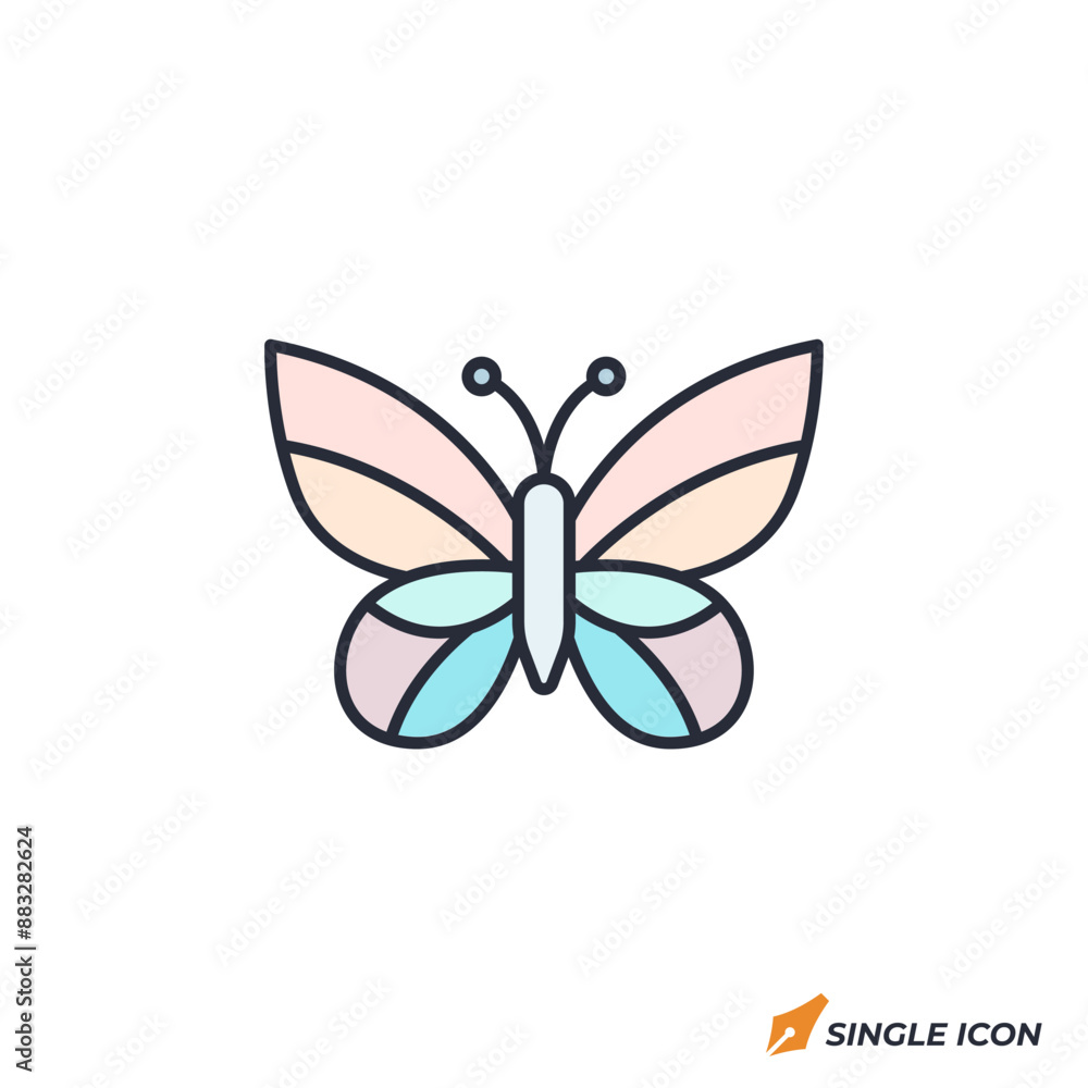 Butterfly icon vector illustration. Butterfly symbol isolated on white background Butterfly icon vector illustration. Butterfly symbol isolated on white background