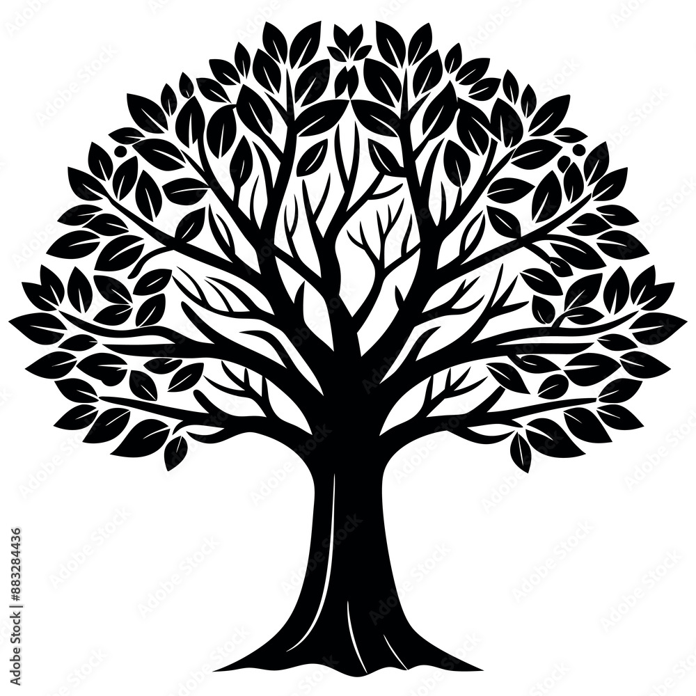 Obraz premium Vector Tree, Silhouette Tree