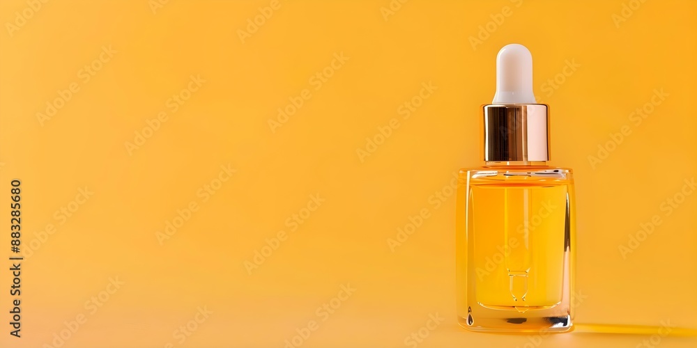 Lab sample of yellow niacinamide serum with hyaluronic acid and retinol. Concept Beauty and Skincare, Ingredients, Lab Testing, Formulation, Cosmetic Science Lab sample of yellow niacinamide serum with hyaluronic acid and retinol. Concept Beauty and Skincare, Ingredients, Lab Testing, Formulation, Cosmetic Science