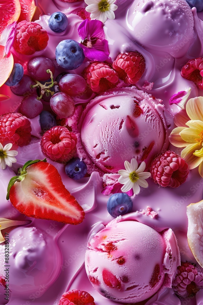 Delicious Fruit and Ice Cream Summer Vibes Delicious Fruit and Ice Cream Summer Vibes