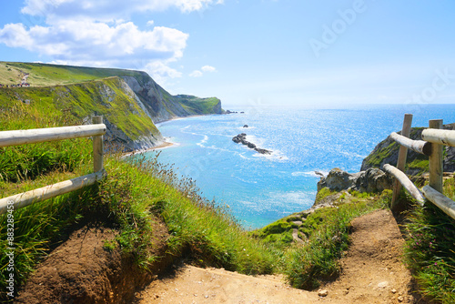 Εκτύπωση καμβά Beautiful Dorset coast view towards the Man o' War Cove, England, UK