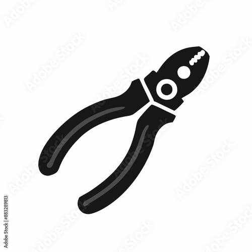 vector glyph icon of slip-joint pliers isolated on a white background (30)