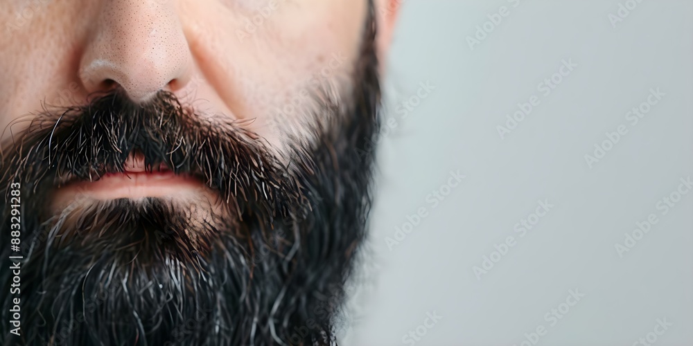 Obraz premium Black beard on white background simple and striking. Concept Black Beard, White Background, Bold Contrast, Minimalistic Design
