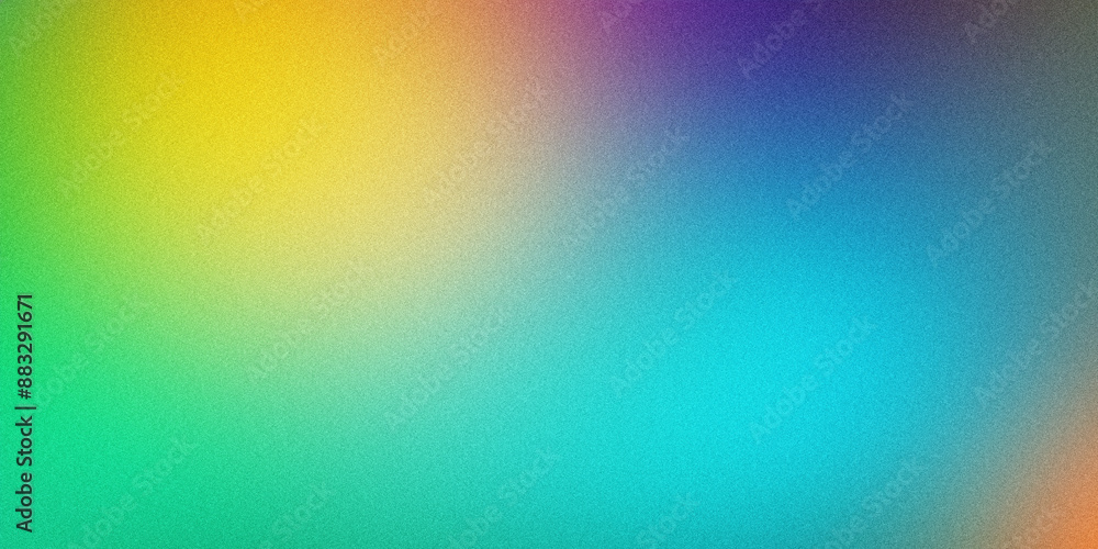 Fototapeta premium Abstract blurry smooth image is blending green, yellow, blue and purple with light noise texture effect