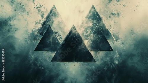 Abstract Digital Art With Triangles