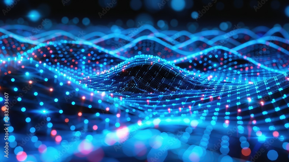 Techno waves merging with blockchain network Techno waves merging with blockchain network