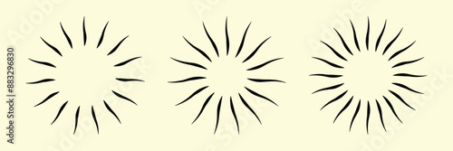 Radial circle. Monochrome Sunburst Frame.