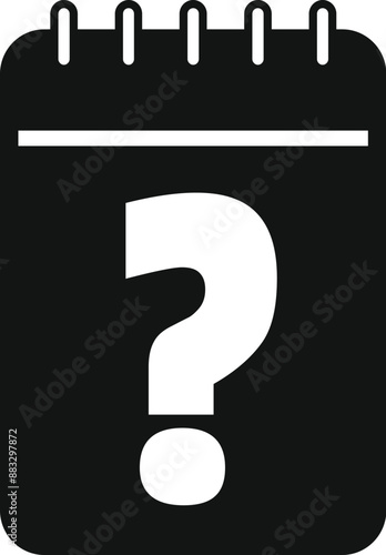 Notepad with question mark showing frequently asked questions and doubts