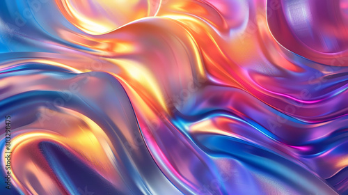 Wallpaper Mural Create a seamless, high-resolution texture of a flowing iridescent surface with a color scheme of blue, purple, pink, and yellow Torontodigital.ca