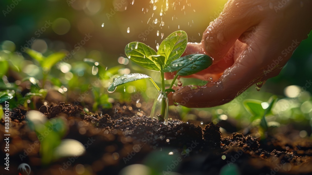 Sustaining Life: Tender Hands Planting and Nurturing a Seedling, Embracing the Principles of Environmental Care and Sustainable Growth Sustaining Life: Tender Hands Planting and Nurturing a Seedling, Embracing the Principles of Environmental Care and Sustainable Growth