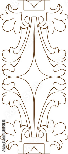 Sketch illustration silhouette vector drawing detail design engineering architectural interior decoration old wood carving classic vintage ethnic traditional.